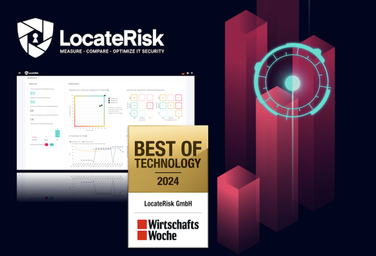 Übersicht zu Angebot von LocateRisk inklusive WiWo Award Best of Technology 2024
